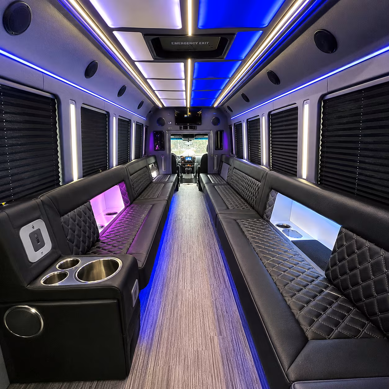 Newark Birthday, Sweet 16, & Quinceañera Transportation party bus interior