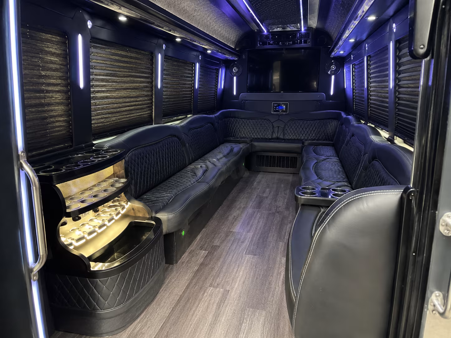 Newark Birthday, Sweet 16, & Quinceañera Transportation party bus interior