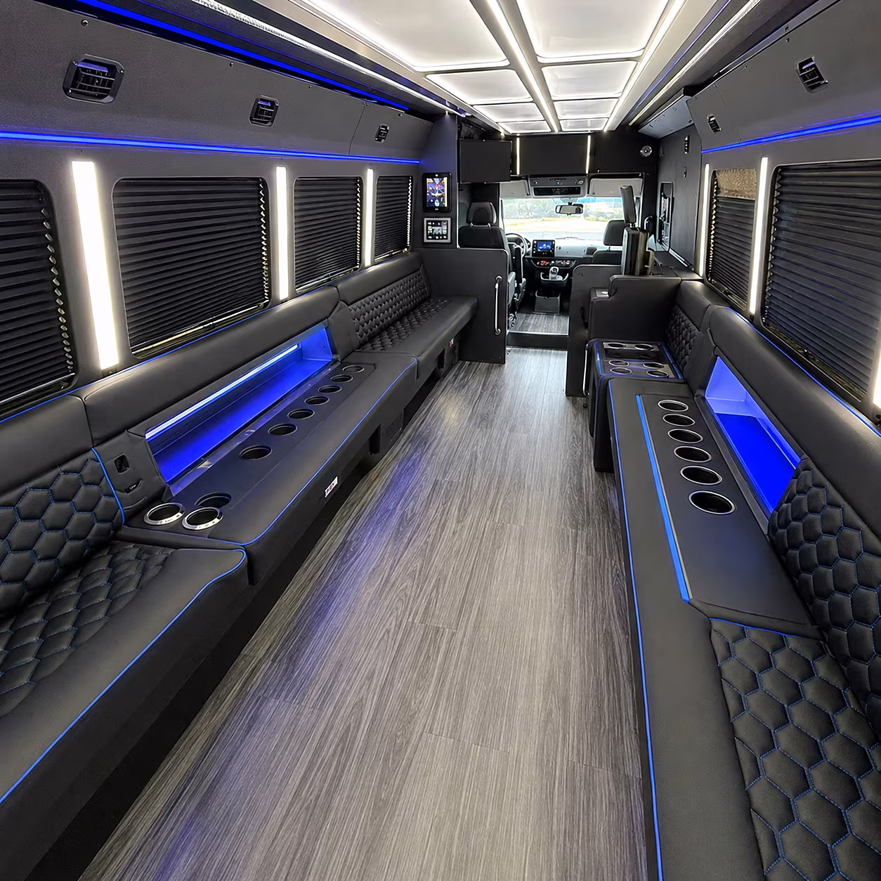 Newark Birthday, Sweet 16, & Quinceañera Transportation party bus interior