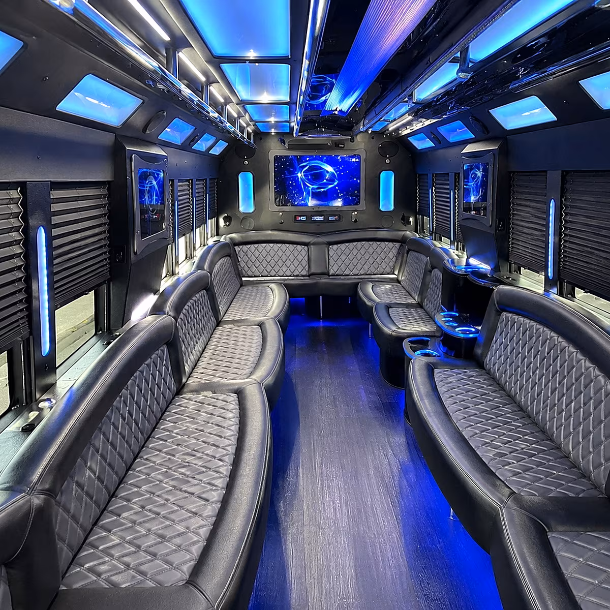 Newark Concert & Music Festival Transportation party bus interior