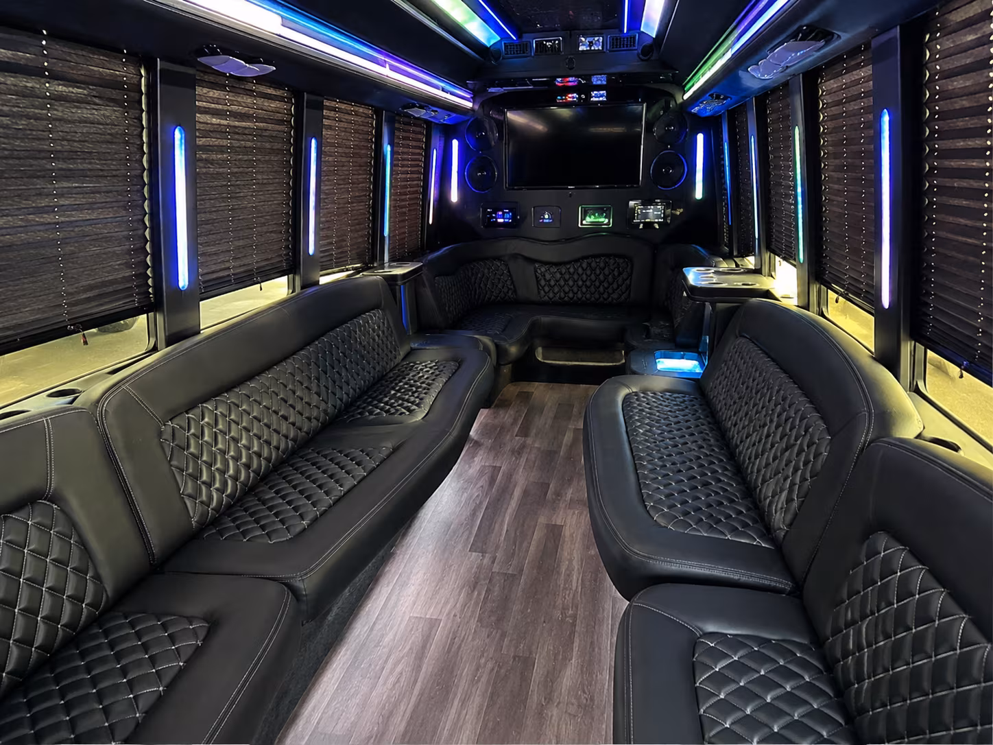 Newark Concert & Music Festival Transportation party bus interior