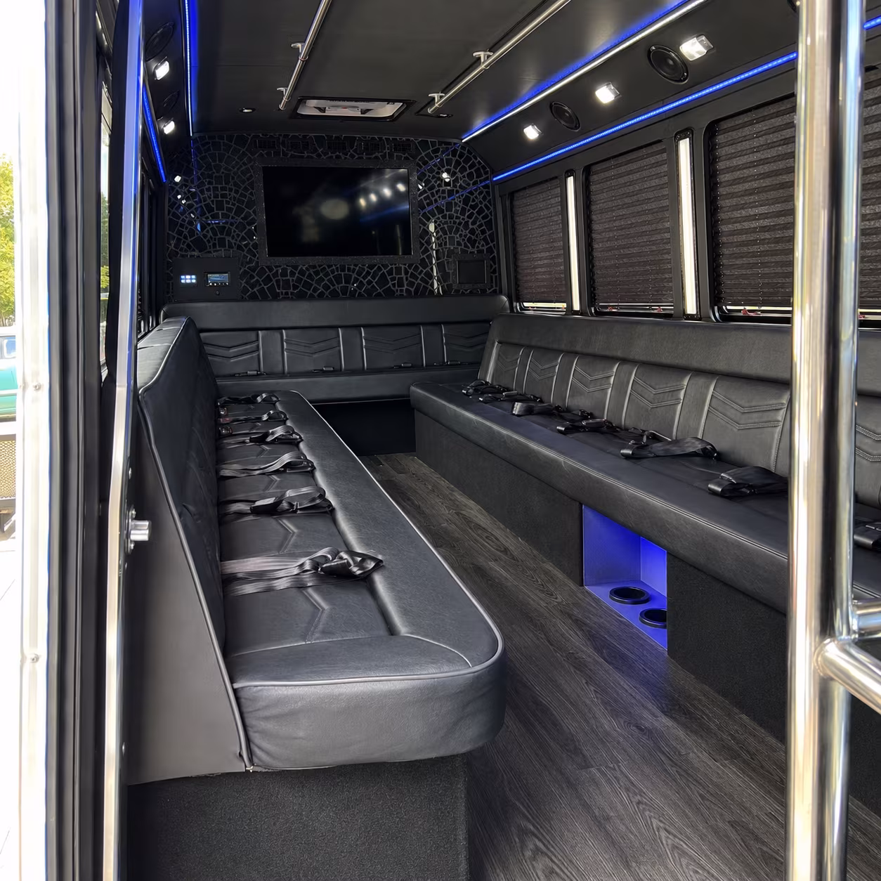 Newark Private Event Transportation party bus exterior