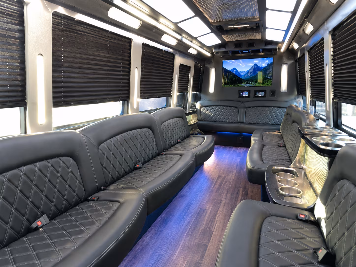 Newark Sporting Event Transportation party bus exterior