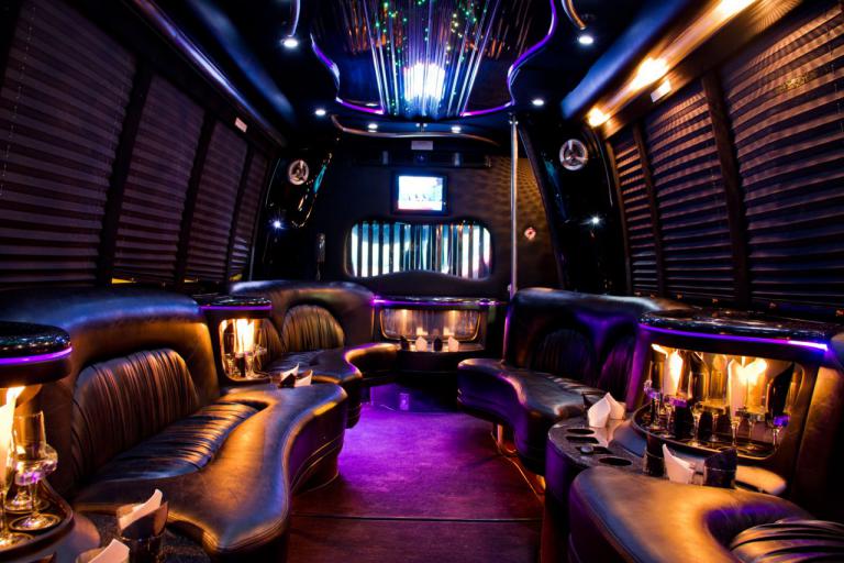 Bridgeport 22 Passenger Party Bus Interior