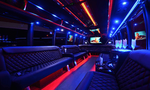 Newark 30 Passenger Party Bus Black Interior