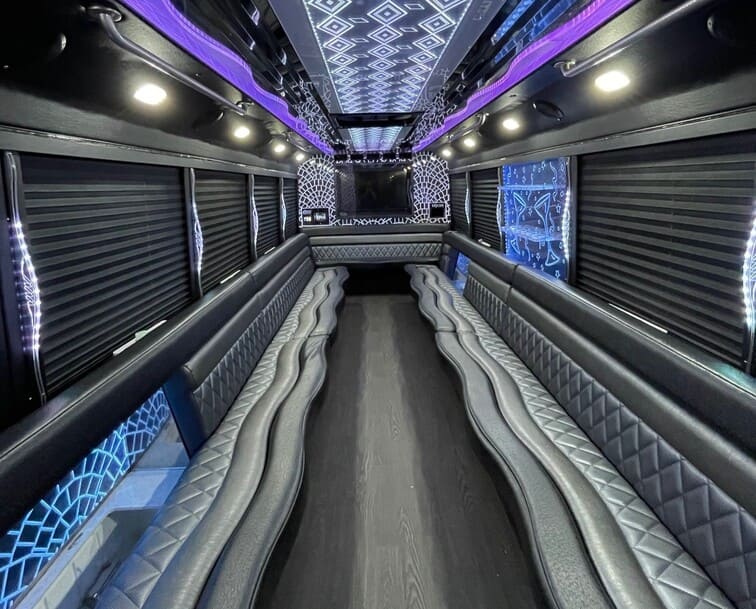 Brooklyn 30 Passenger Party Bus White Interior