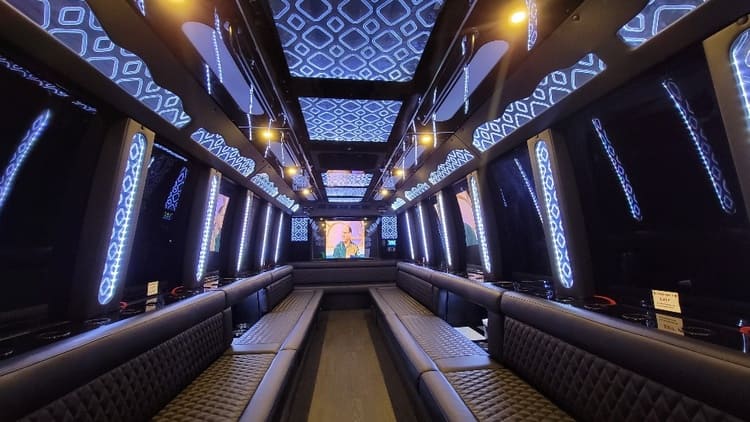 Atlantic City 40 Passenger Limo Bus Interior